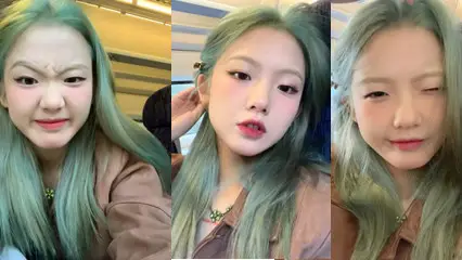 真實露臉玩弄綠毛精神小妹 按在床上爆操