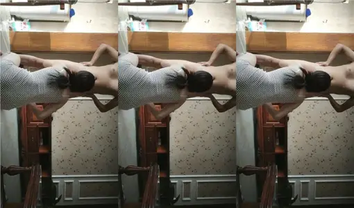 晨勃炮，30歲良家小少婦偷拍，短裙美腿，倒立口交玩得花樣不少，後入圓潤玉臀，內射流出
