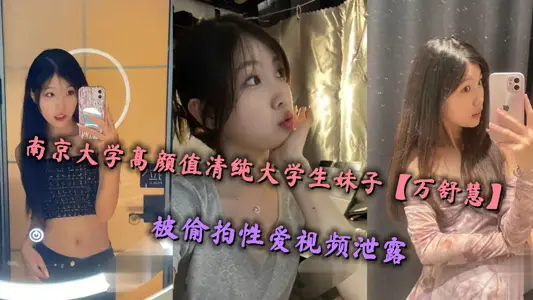 南京大學高顏值清純大學生妹子【萬舒慧】被偷拍性愛視頻洩露
