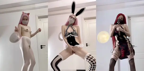 推特極品福利姬【冰冰森】最新裸舞合集，動感頂胯搖逼自慰，白嫩玉足包裹假屌嬌豔欲滴