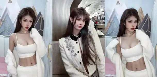 頂級名媛【黃麗娜】第三彈，女僕裝床上伺候炮友，被按倒猛操淫蕩十足