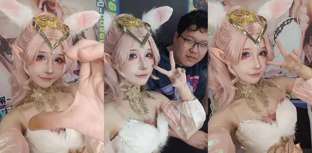 全网200万粉丝Coser网红【瑶兔叽】被曝男女通吃患有性瘾，超劲爆无套做爱视频流出