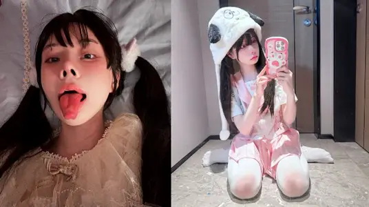 抖音24.5万粉丝颜值网红【金钱钱】福利视频流出，清纯完美曲线身材玉舌灵活诱惑满满