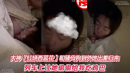 大神【红烧西蓝花】和骚母狗到外地出差归来。列车上让她偷偷给我吃鸡巴