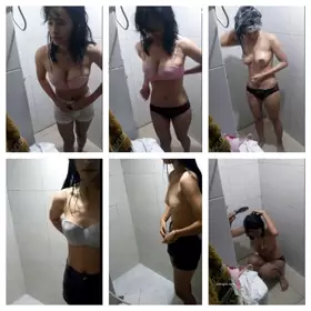 清纯可爱呆萌软妹,年纪不大,笑起来很治愈,双手胸前比作爱心奶